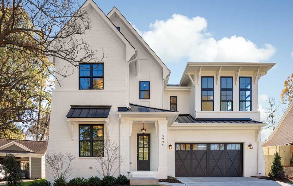 White Exterior Luxury Homebuilder Barringer Homes