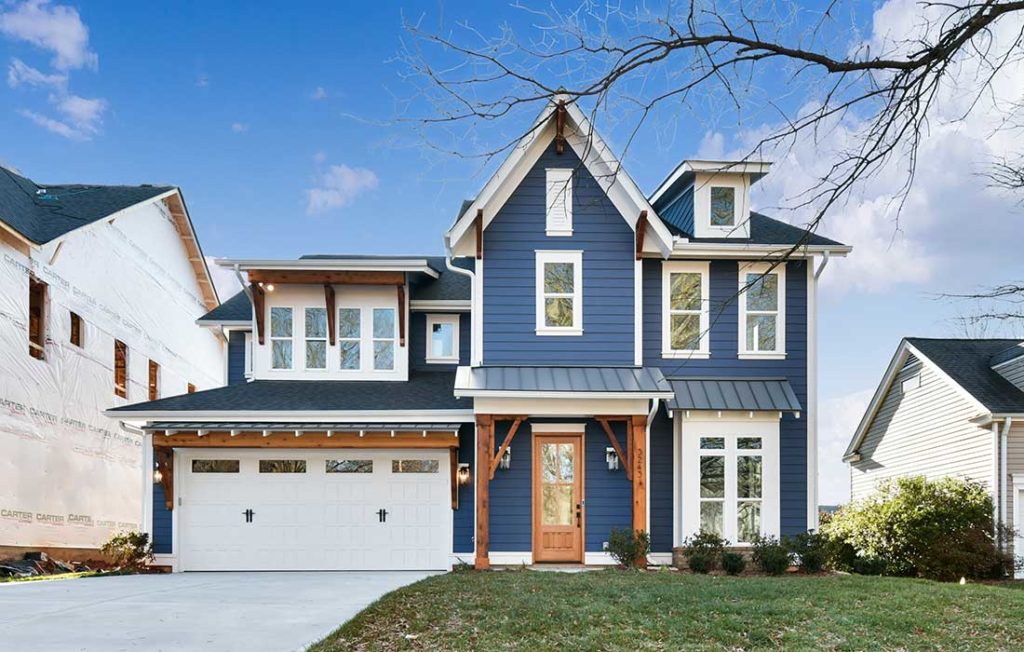 Blue Exterior Luxury Homebuilder Barringer Homes